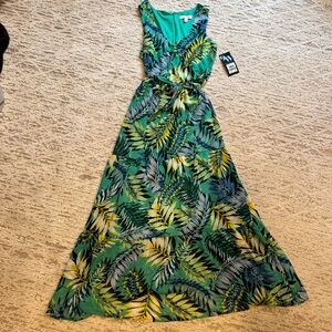 Nine West Maxi Dress Green Blue Resort Wear